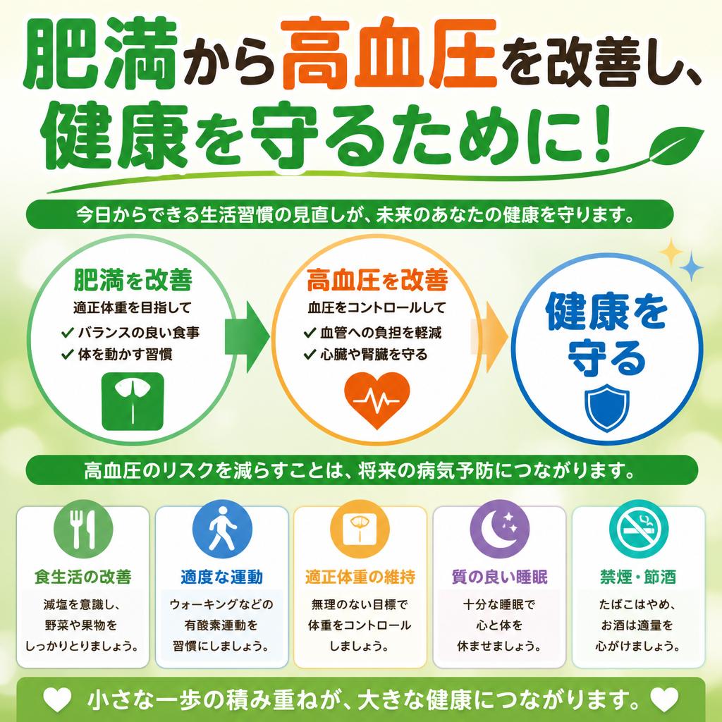 肥満から高血圧を改善し、健康を守るために！