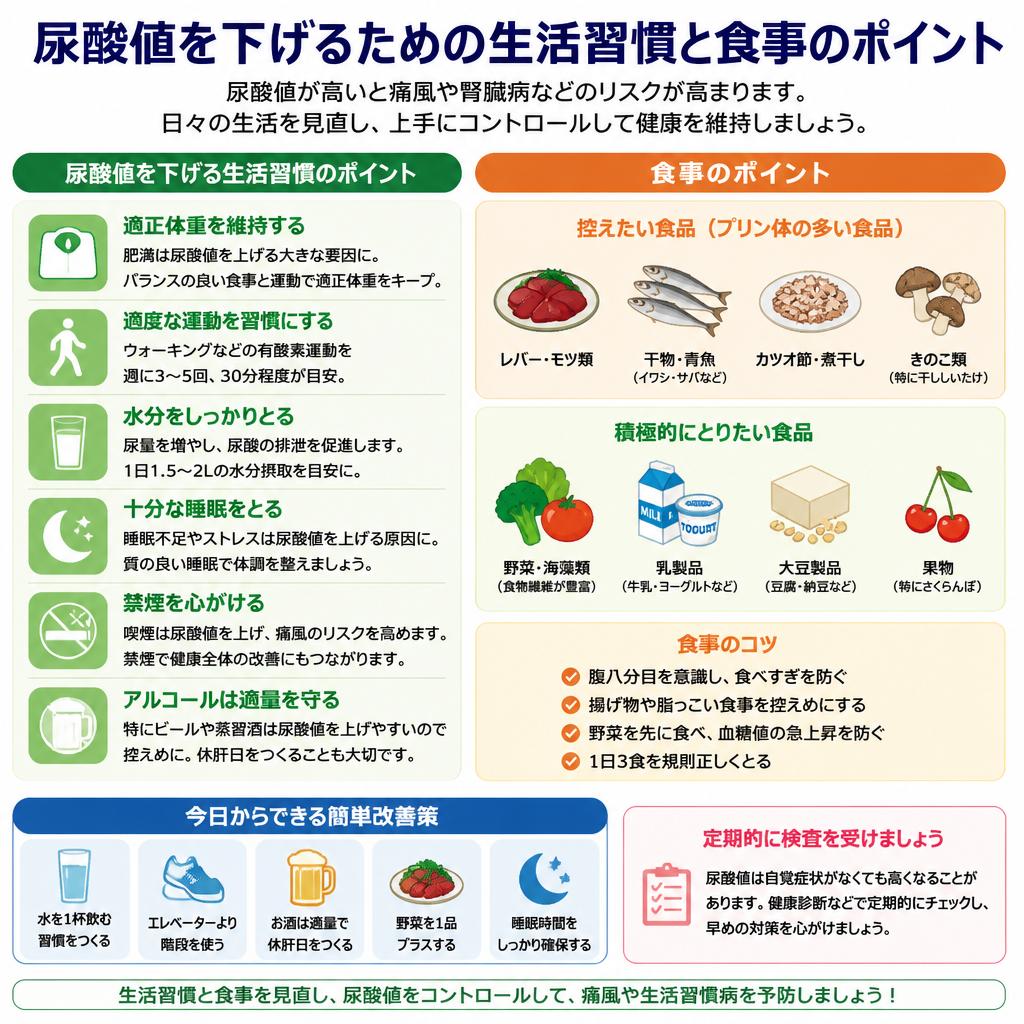 尿酸値を下げるための生活習慣