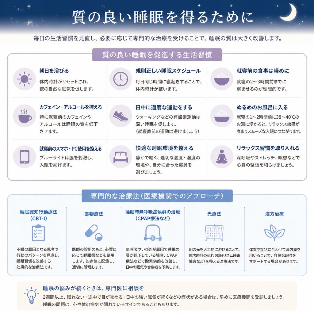 4. 睡眠の質を改善するための方法